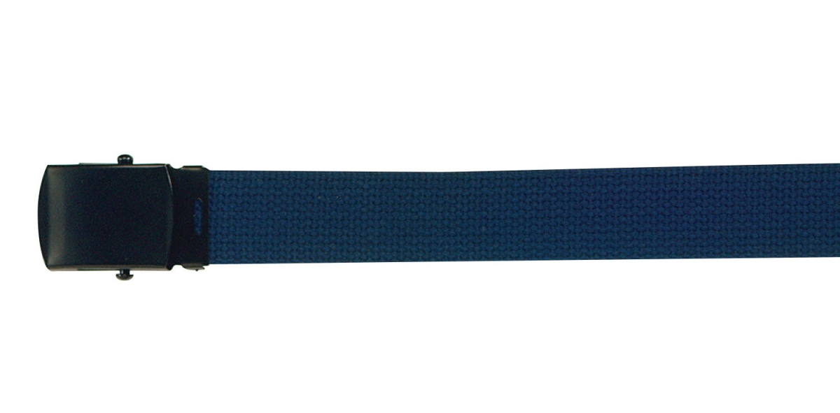 3069 54 in. Military Web Belt with Buckle, Navy Blue