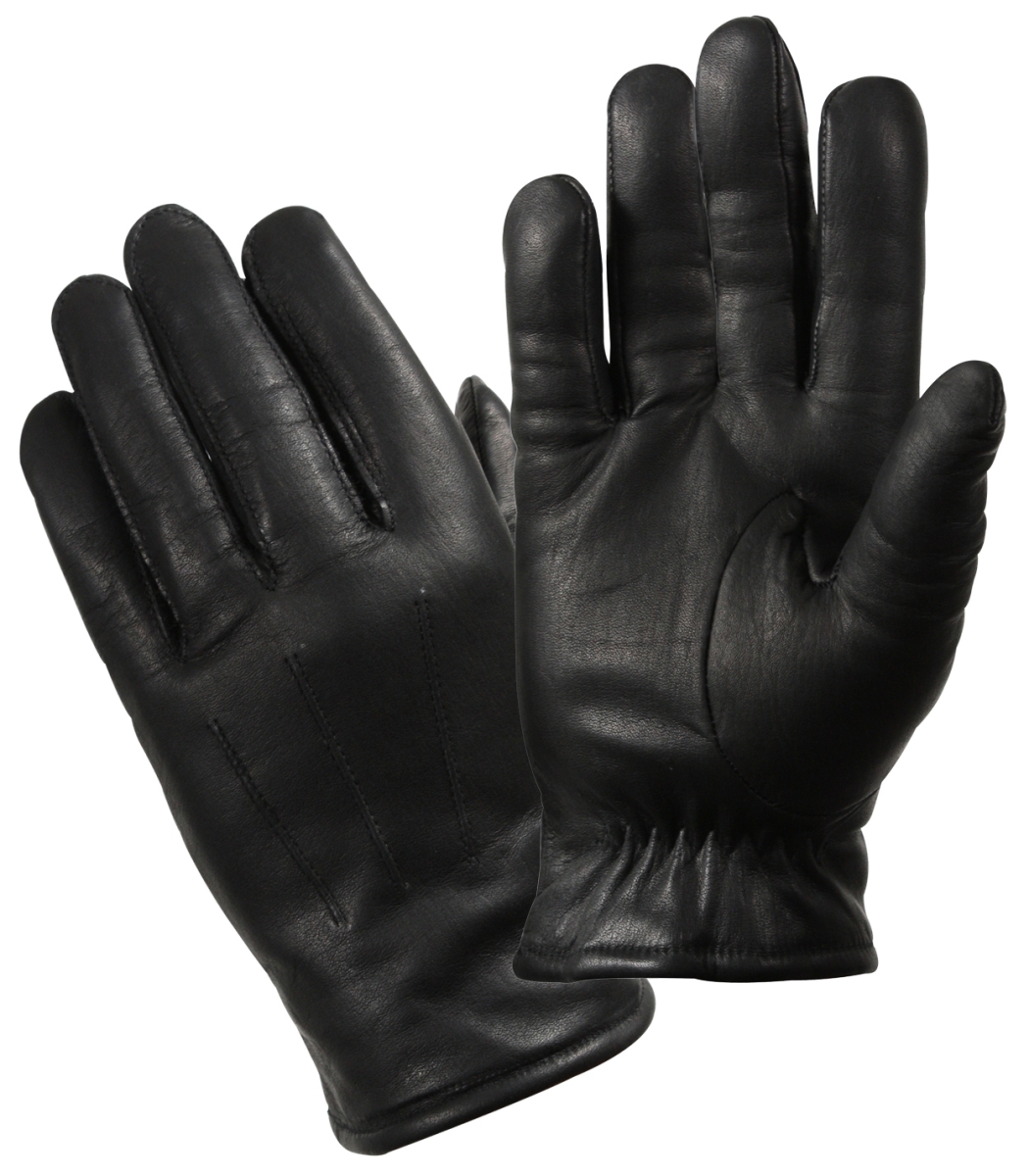 3269 Cold Weather Leather Police Gloves, Black - Small