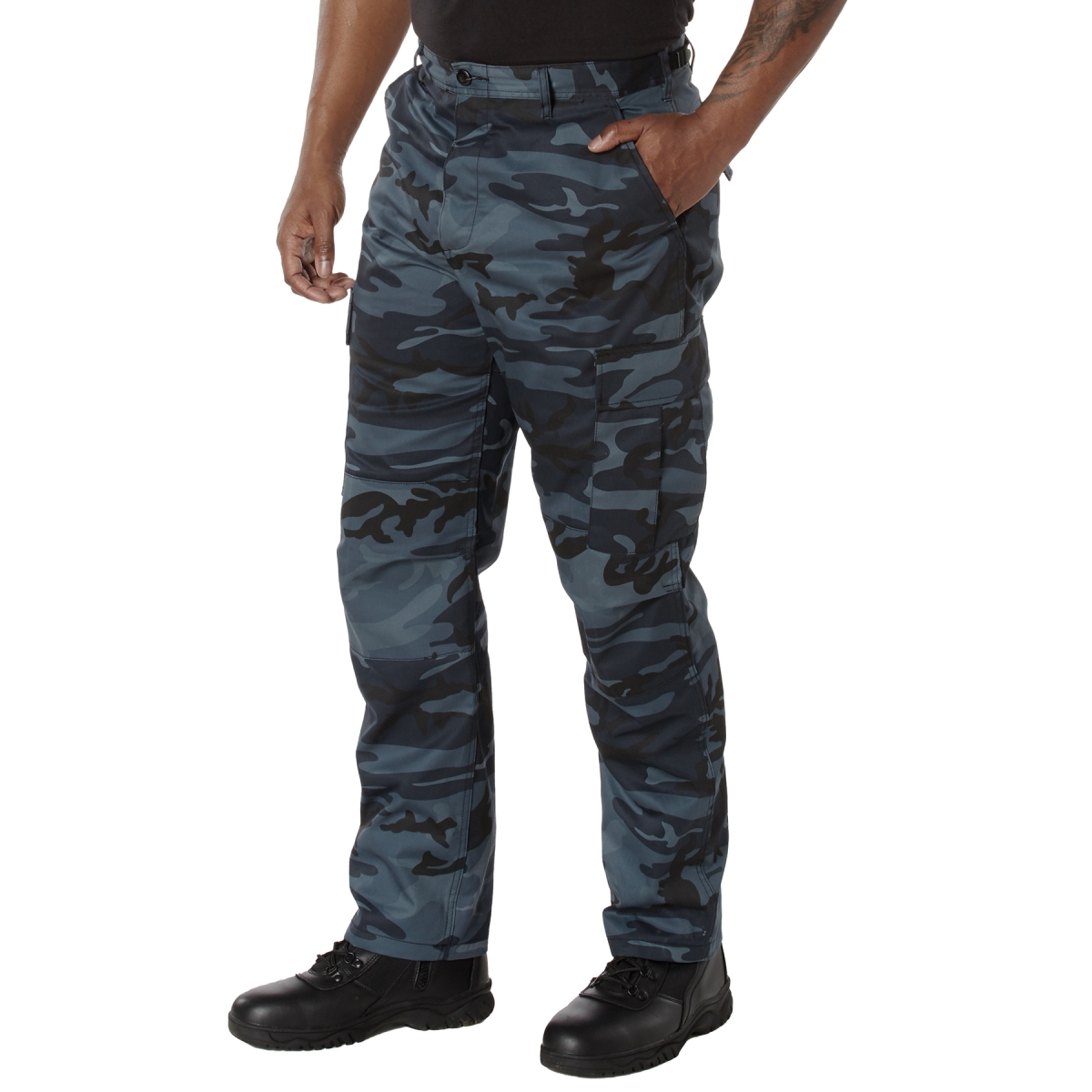 17737 Color Camo Tactical Battle Dress Uniform Pants, Midnight Blue Camo - Medium