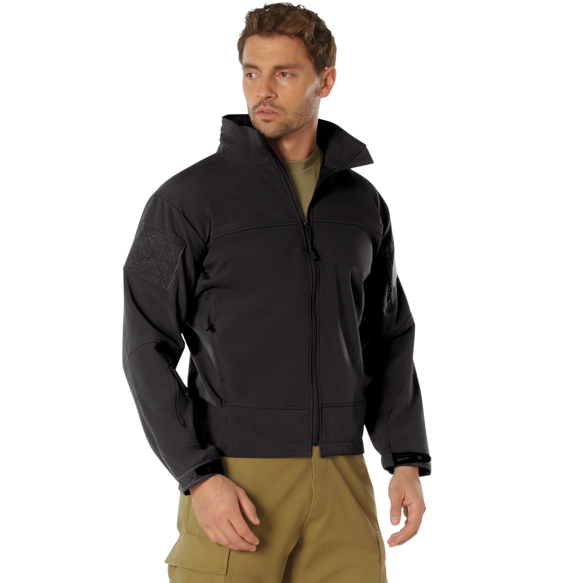 12646 Men Covert Ops Lightweight Soft Shell Jacket, Black - 3XL
