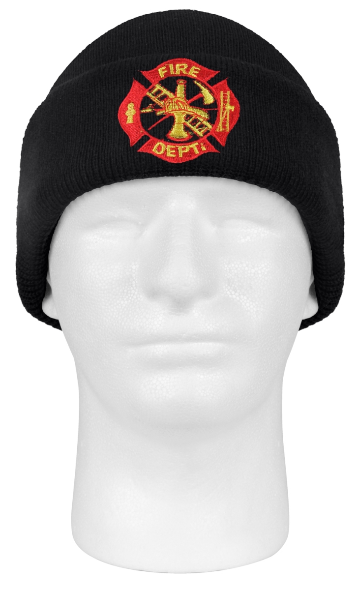 4816 Deluxe Fire Department Embroidered Watch Caps, Black
