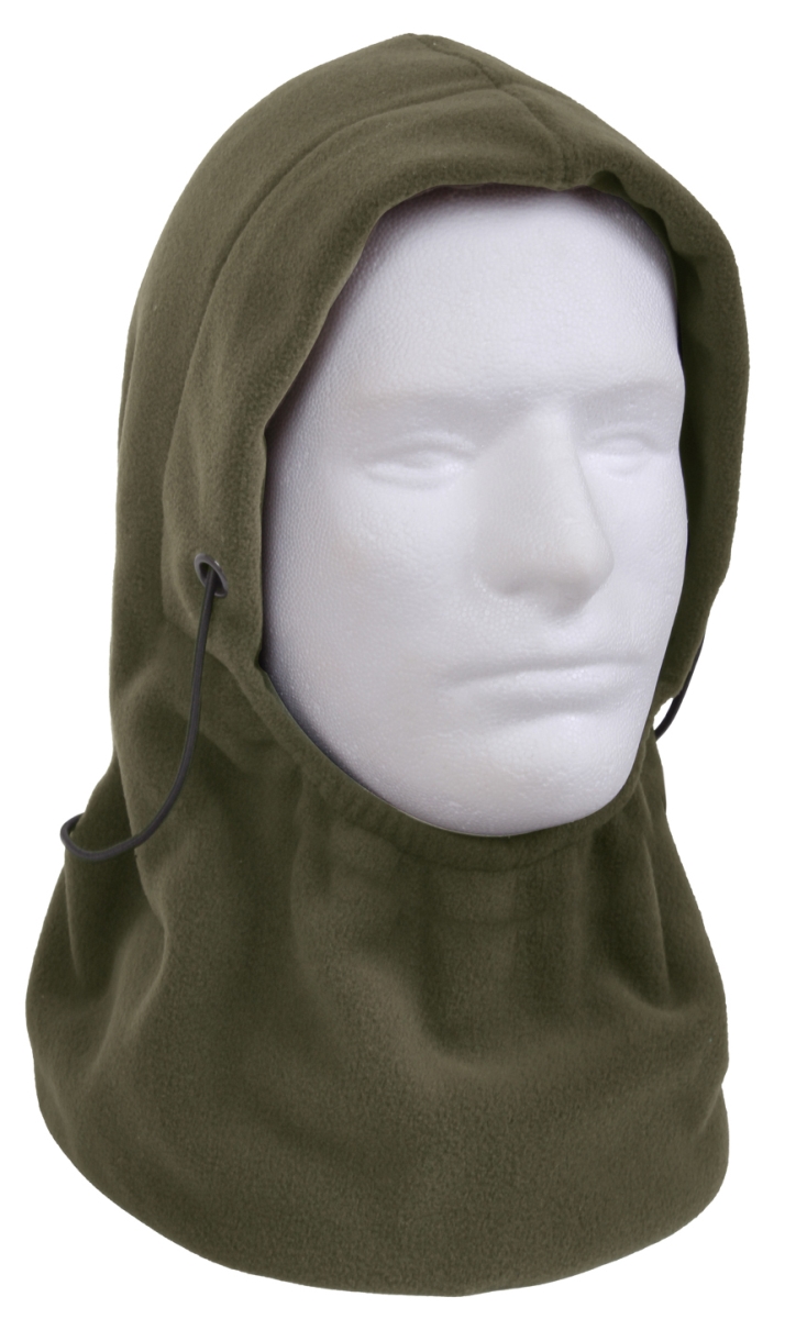 15904 Polar Fleece Adjustable Balaclava Winter Hats, Olive Drab