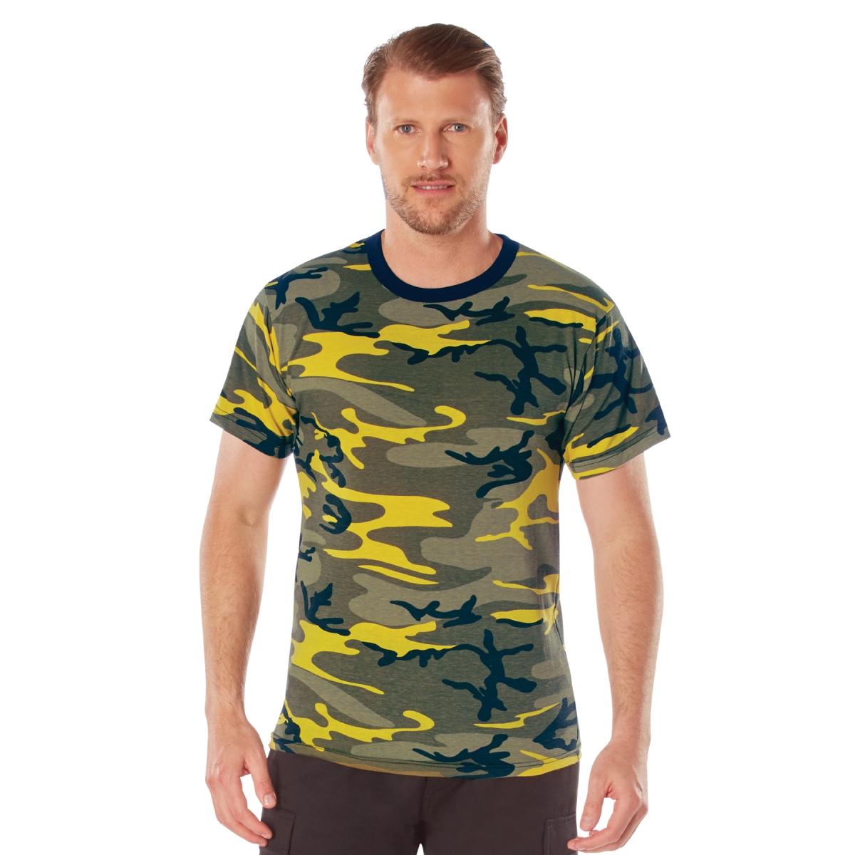 5814 Men Camo Short Sleeve T-Shirt, Stinger Yellow Camo - Medium
