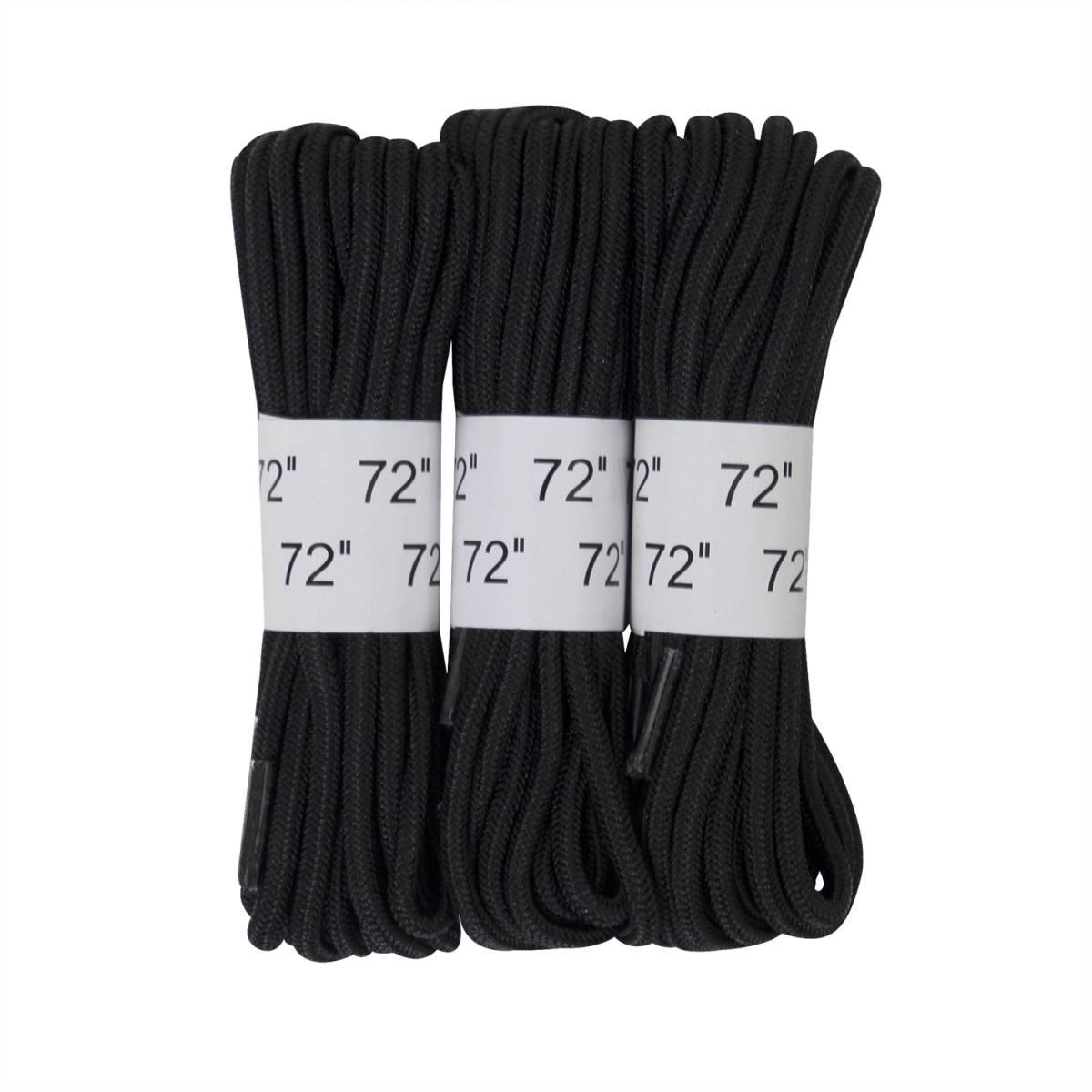 6220 72 in. Boots Laces, Black - Pack of 3