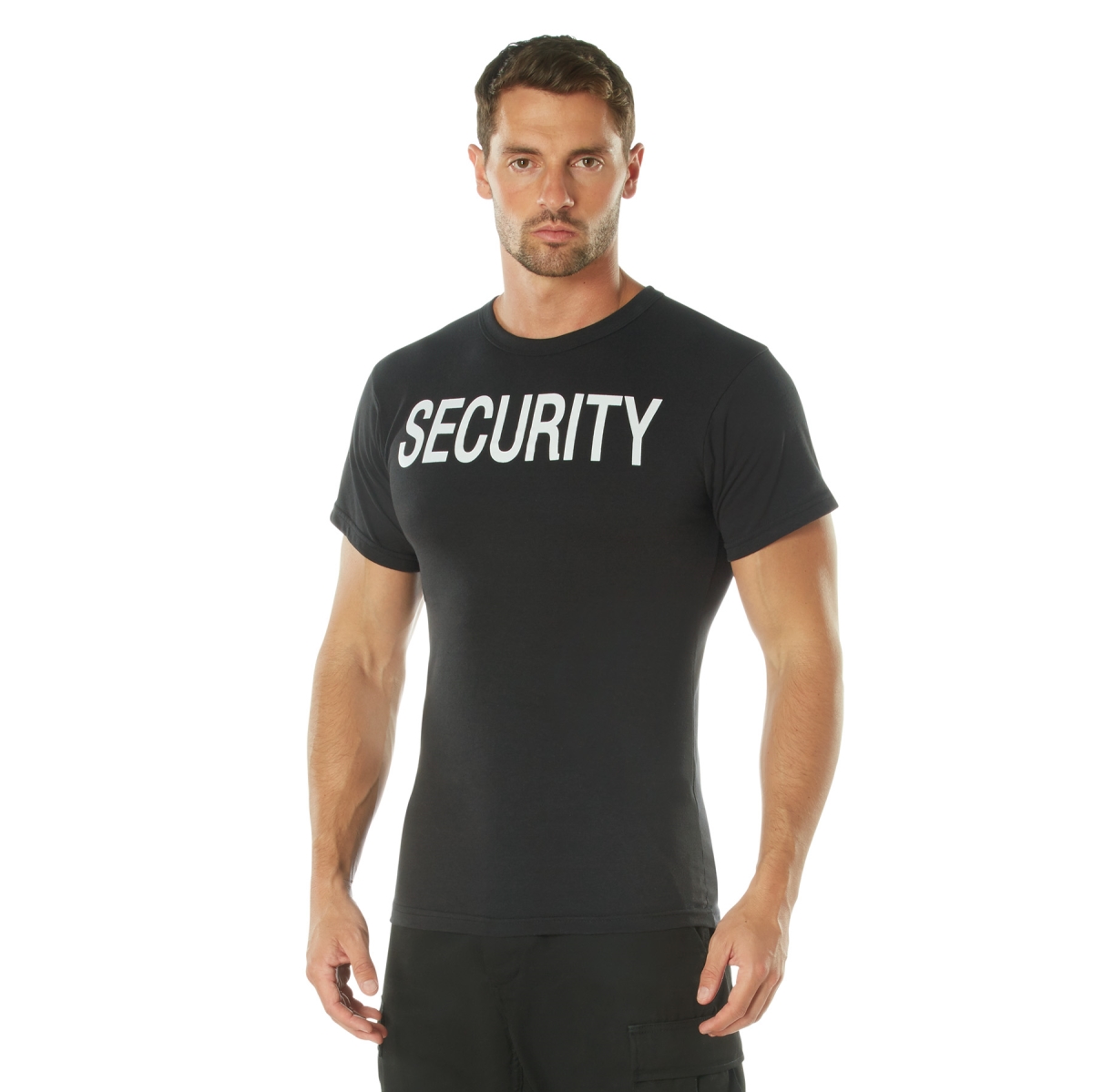 7058 Men Two-Sided Security Short Sleeve T-Shirt - Medium