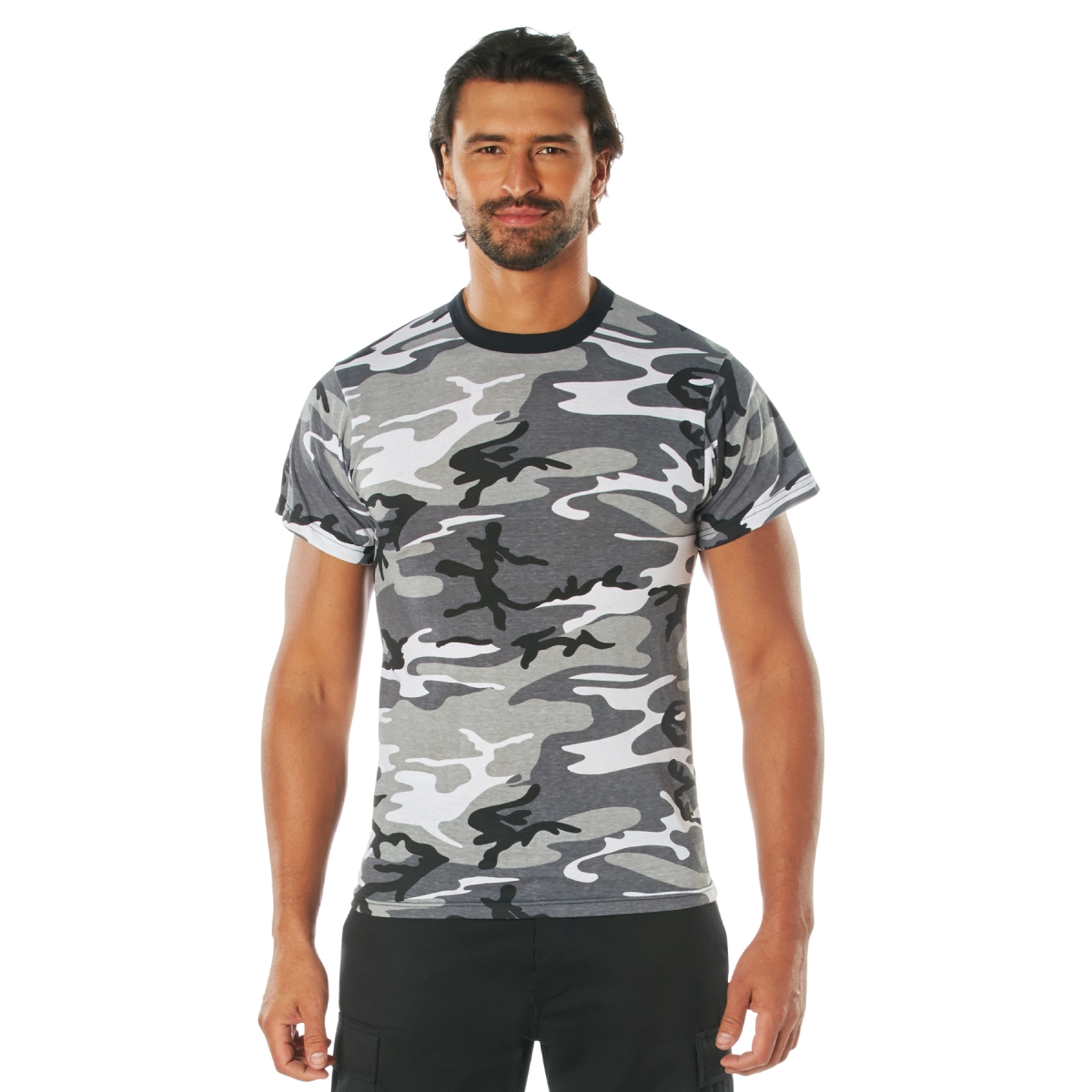 7655 Men Camo Short Sleeve T-Shirt, City Camo - Extra Large
