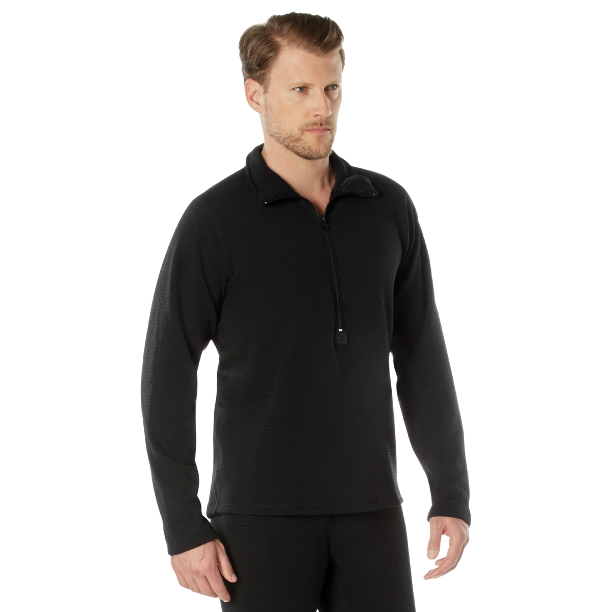 7713 Men Level II ECWCS Gen III Mid-Weight Underwear Top, Black - Medium