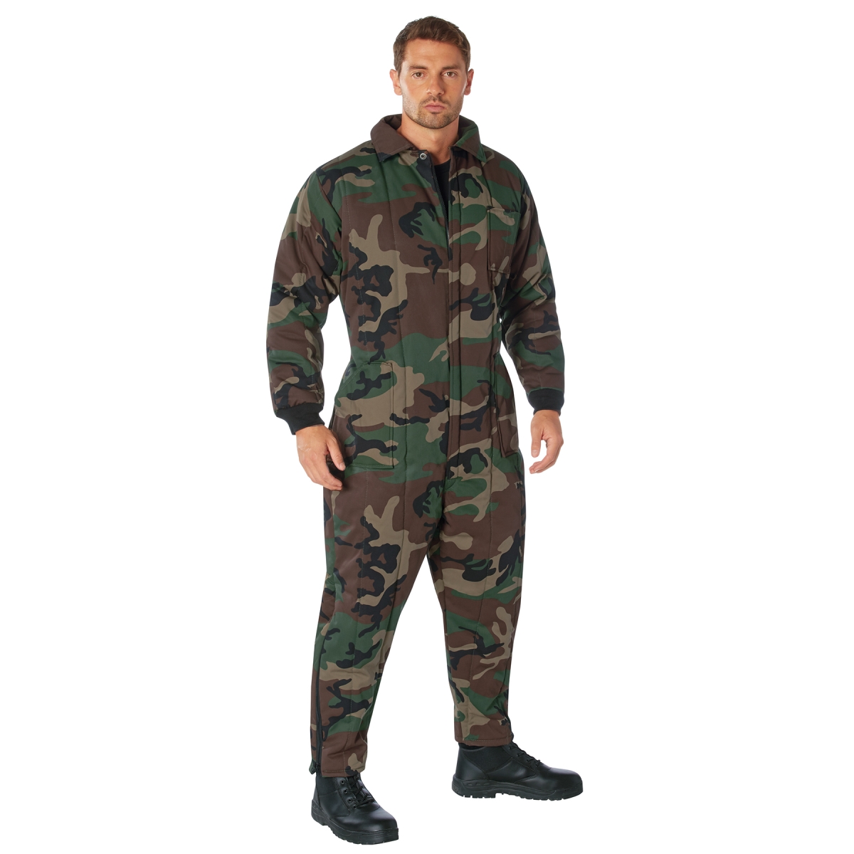 7848 Insulated Coveralls, Woodland Camo - Medium