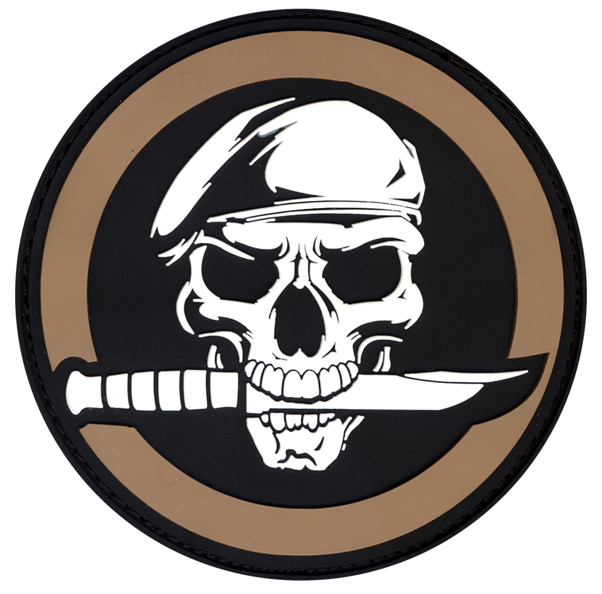 15218 PVC Military Skull & Knife Morale Patch