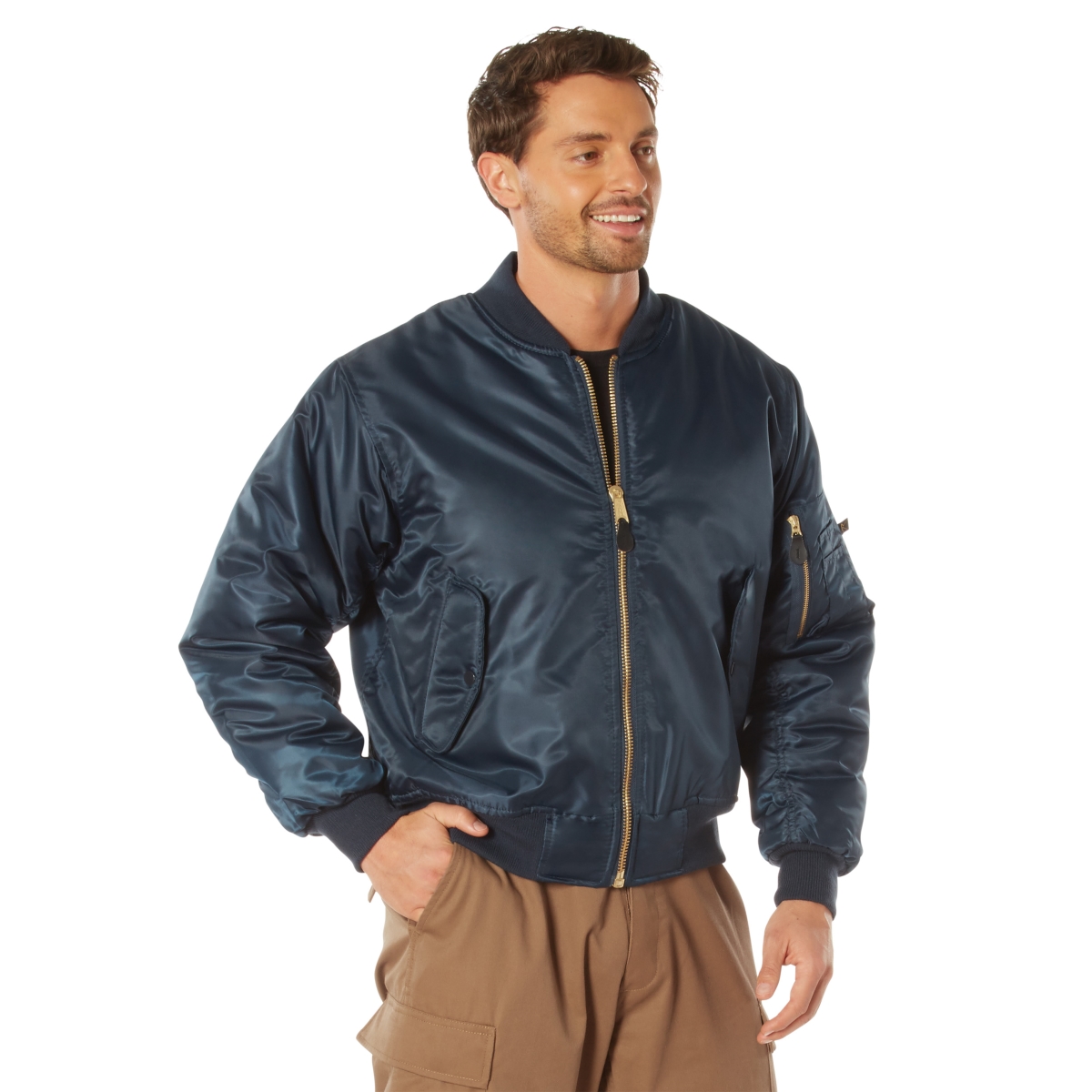 MA-1 Flight Jacket - Navy Blue - Medium - Insulated - Water-Resistant