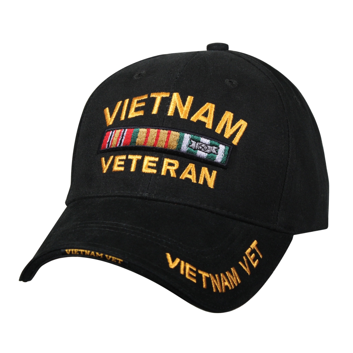 10799 Deluxe Low Profile Vietnam Veteran Insignia Cap, Black