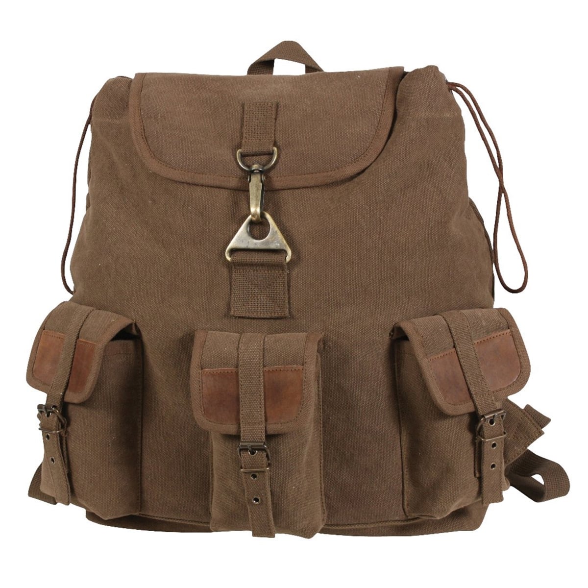 11204 Vintage Canvas Wayfarer Backpack with Leather Accents