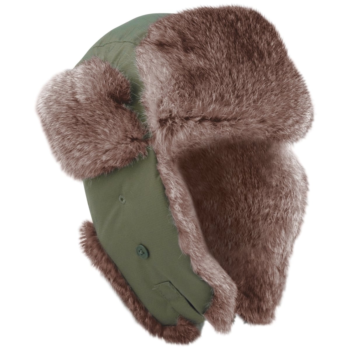 11387 Fur Flyers Hat, Olive Drab - Size 7.5