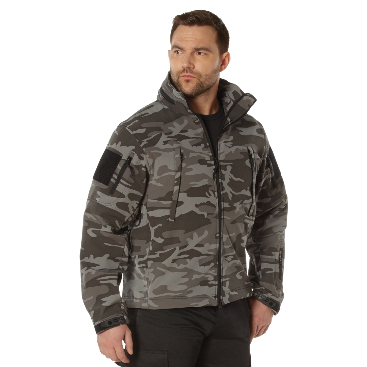 20593 Special Ops Soft Shell Jacket, Black Camo - Extra Large