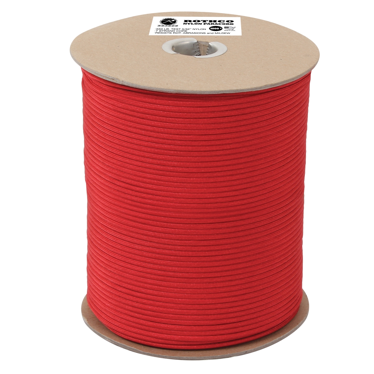 12608 1000 ft. Spool Nylon Paracord - 550 lbs, Red