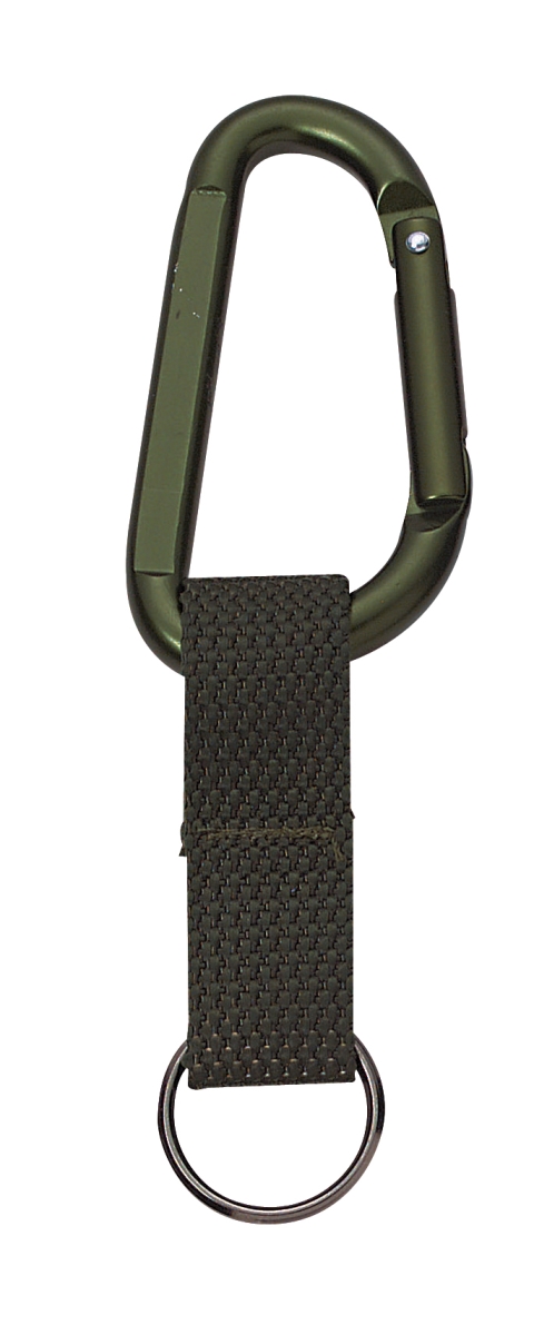 1634 Jumbo 80MM Carabiner with Web Strap Key Ring, Olive Drab