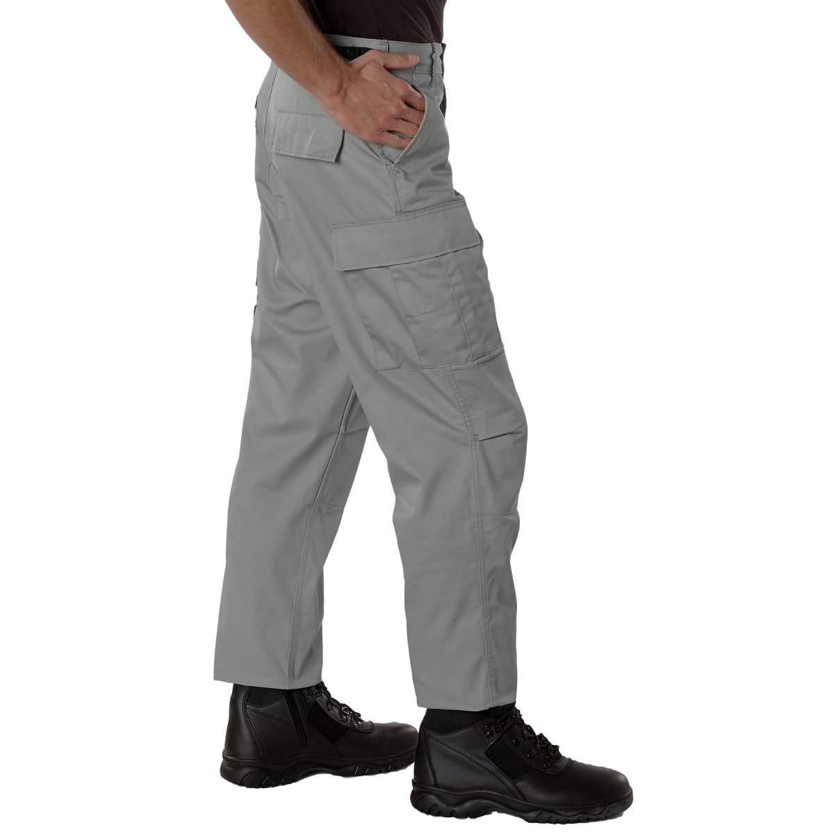 21078 Relaxed Fit Zipper Fly Battle Dress Uniform Pants, Grey - Extra Small