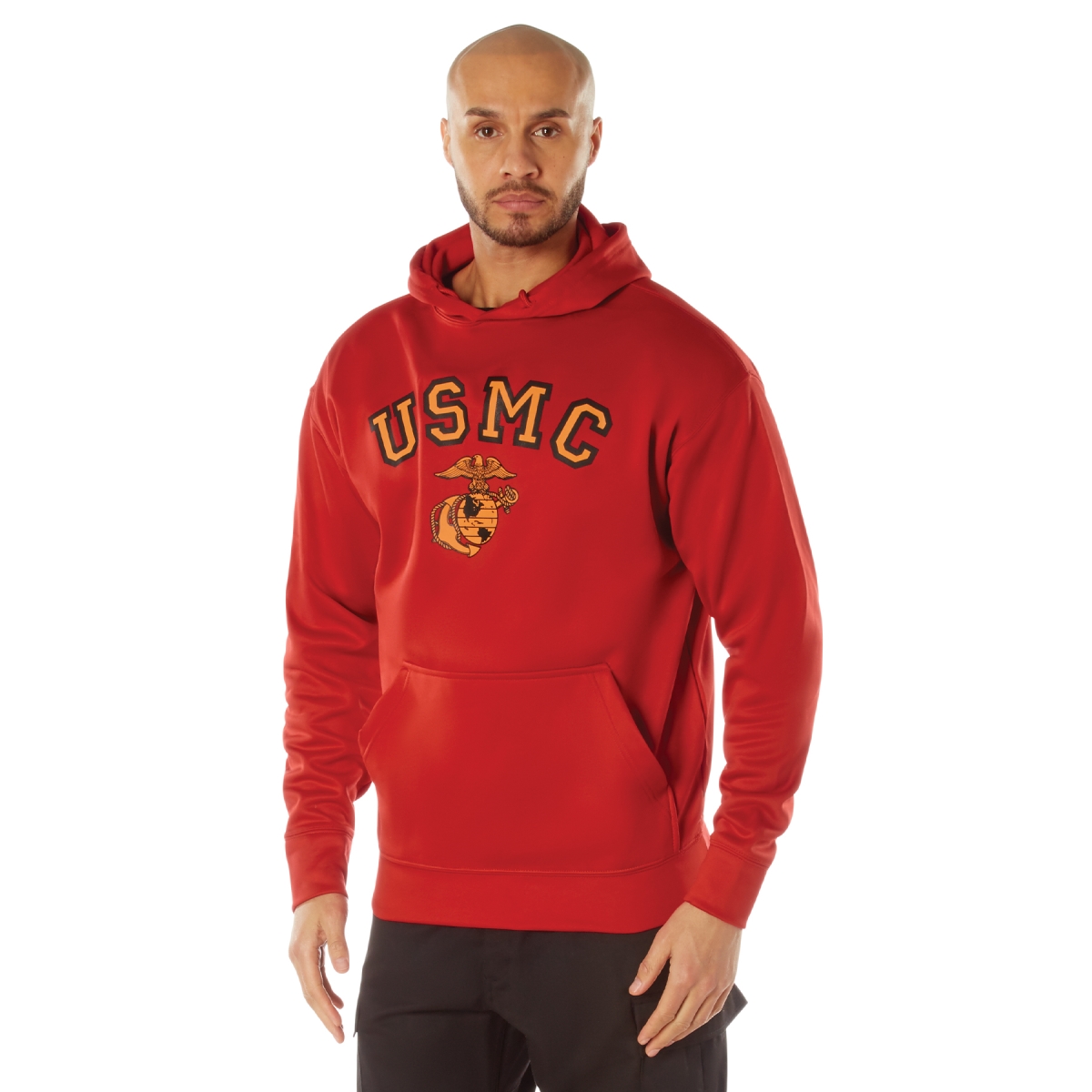 21692 Men USMC Eagle Globe & Anchor Pullover Hooded Sweatshirt - 2XL