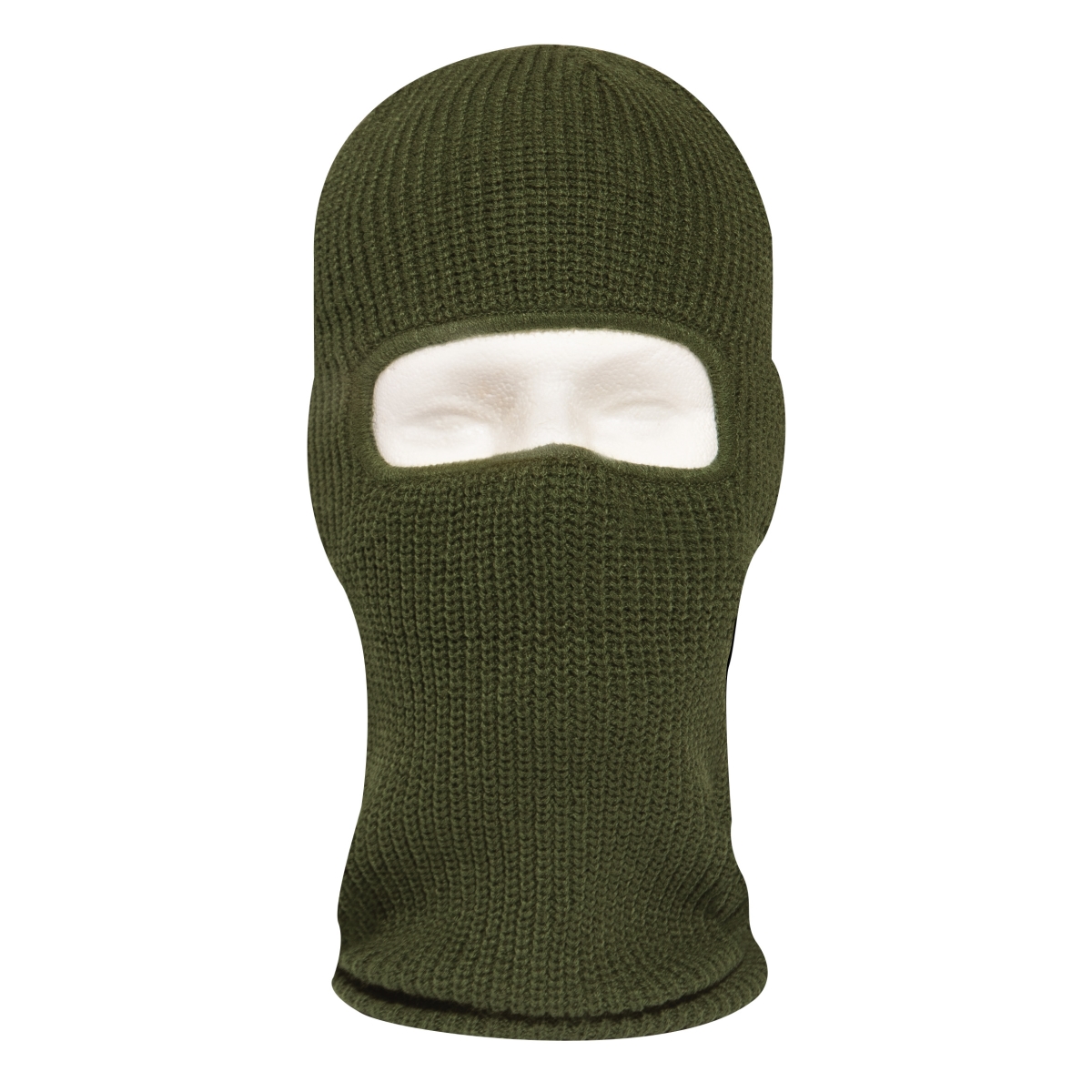 21952 Fine Knit One Hole Facemask, Olive Drab - One Size