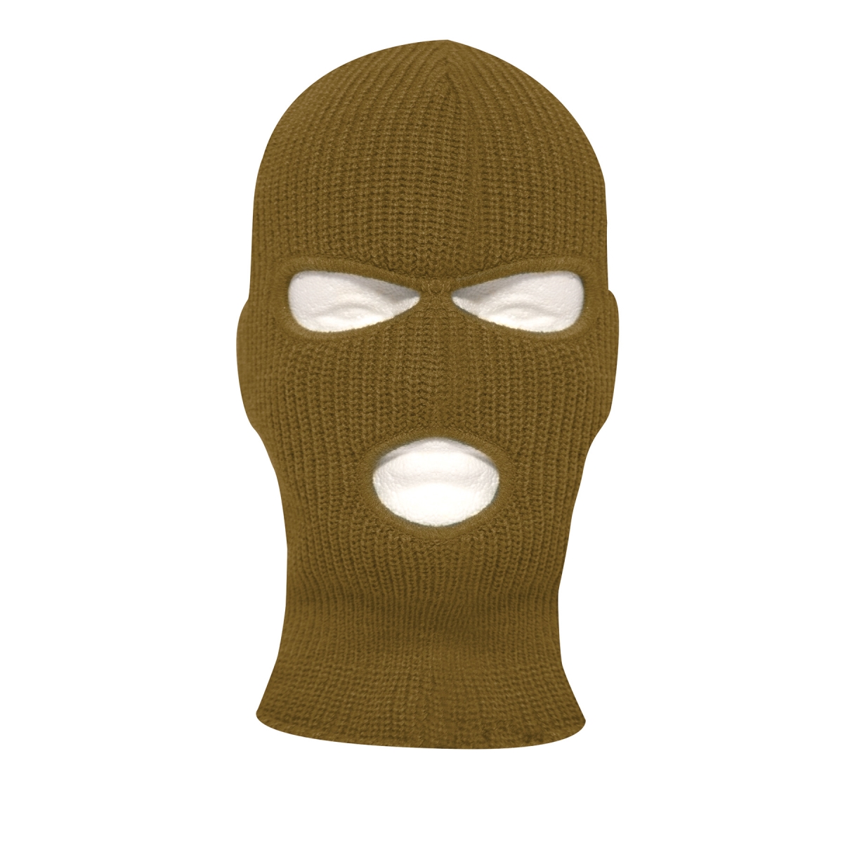 21953 Fine Knit Three Hole Facemask, Coyote Brown