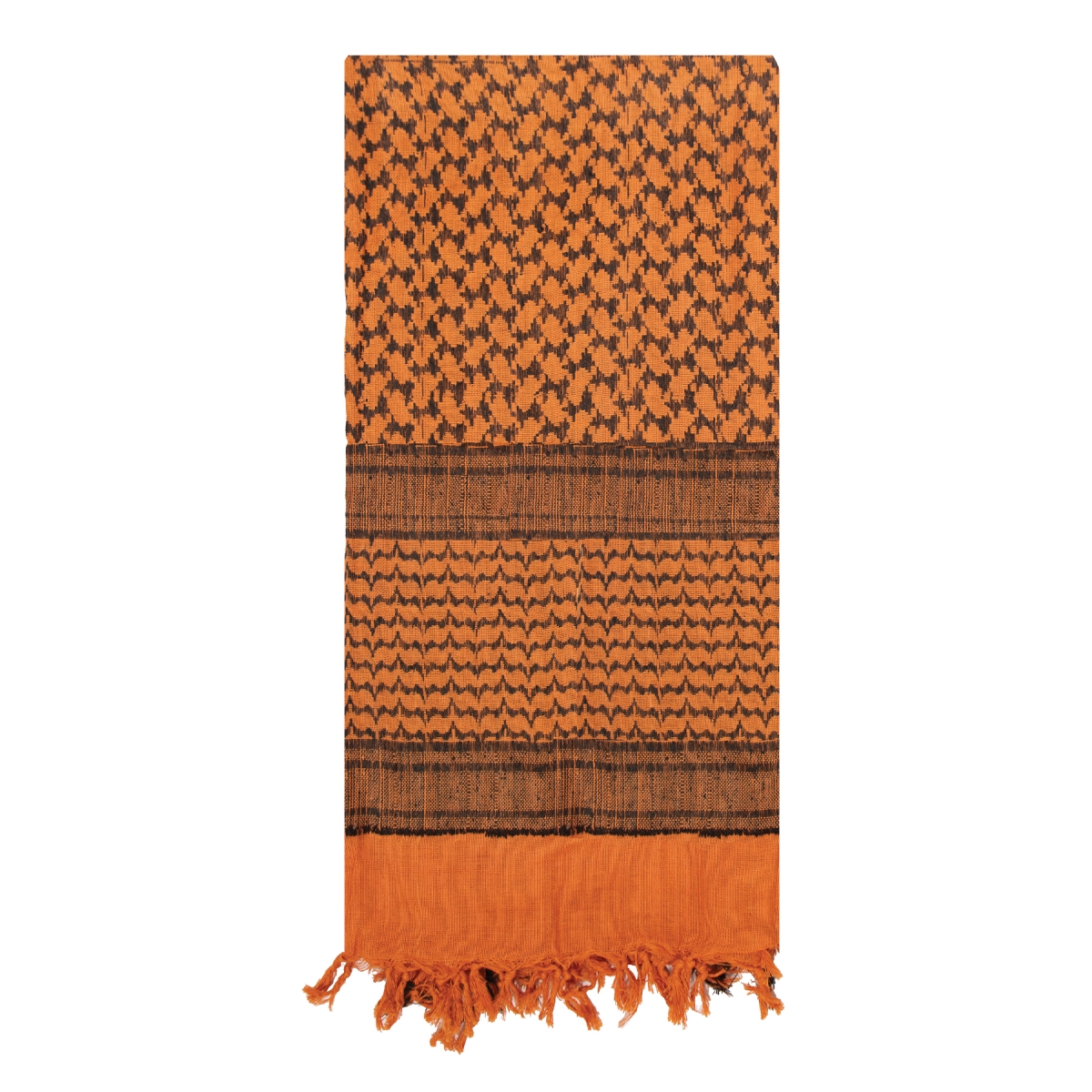 21965 Lightweight Shemagh Tactical Desert Keffiyeh Scarf, Black & Orange