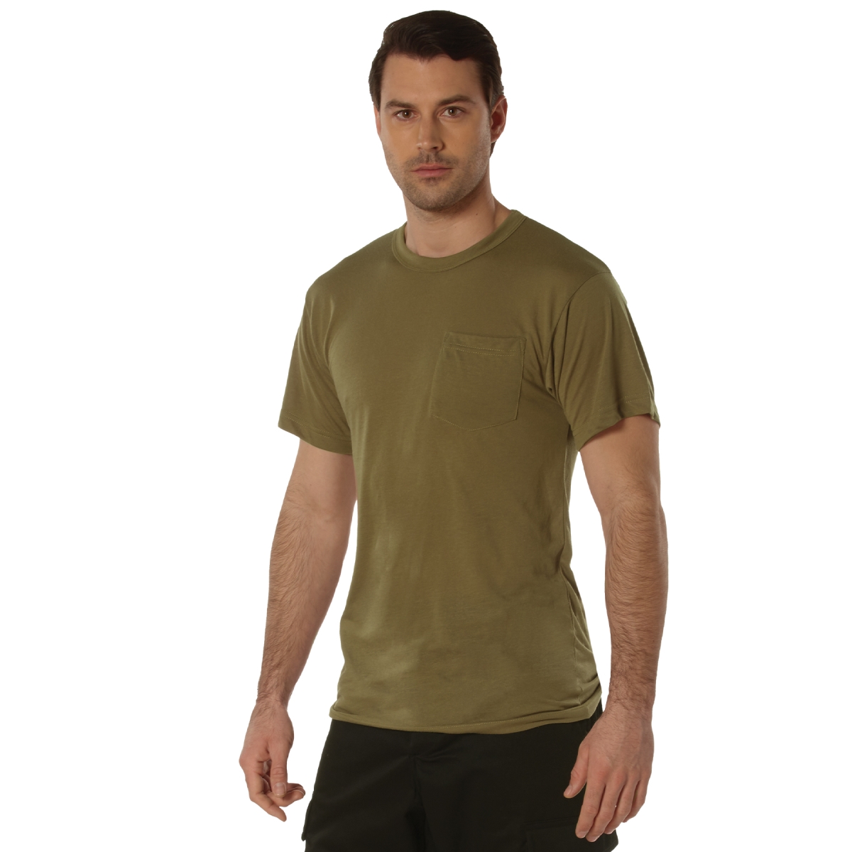 22314 Moisture Wicking Pocket Short Sleeve T-Shirt, Brown - Medium