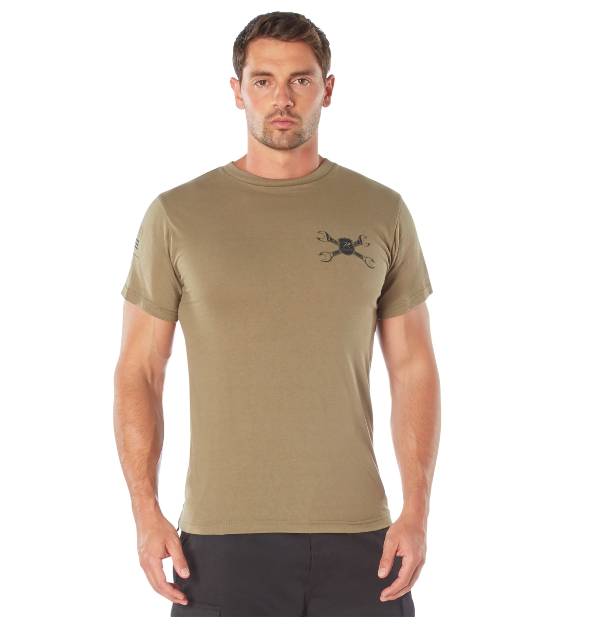 22781 American Strength Short Sleeve T-Shirt, Coyote Brown - Medium