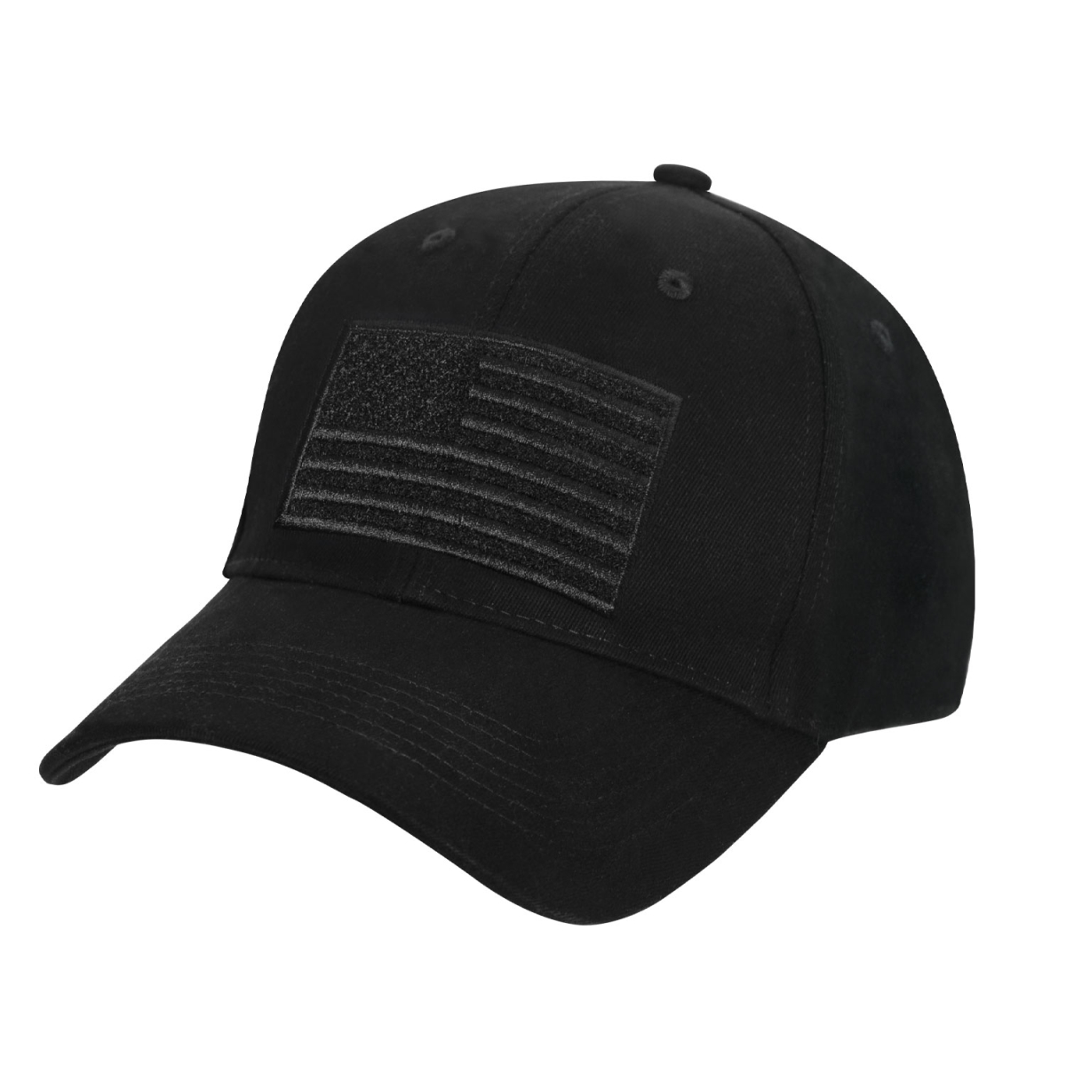 19063 Hook & Loop U.S. Flag Low Profile Cap, Black