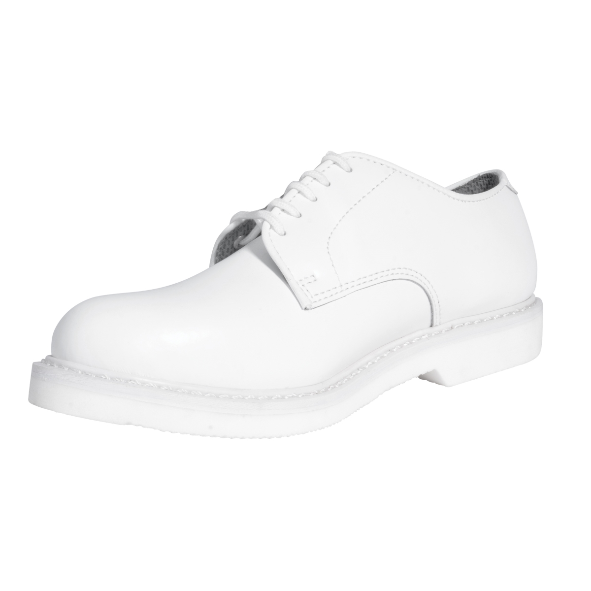 30997 Men Military Uniform Oxford Leather Shoes, White - Regular - Size 7