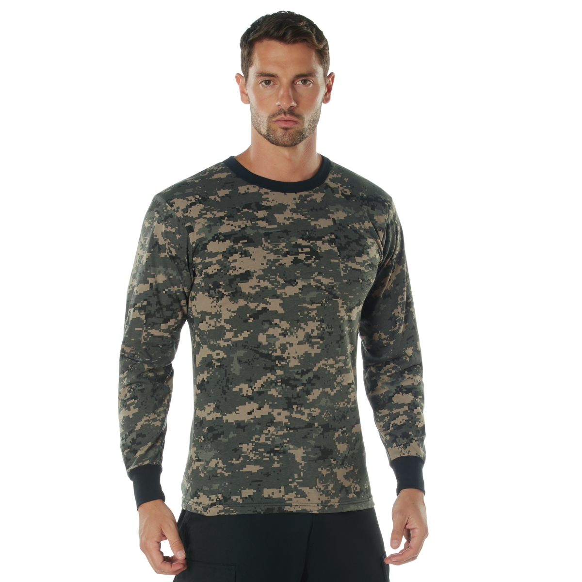 14175 Long Sleeve Digital Camo T-Shirt, Subdued Urban Digital Camo - Medium