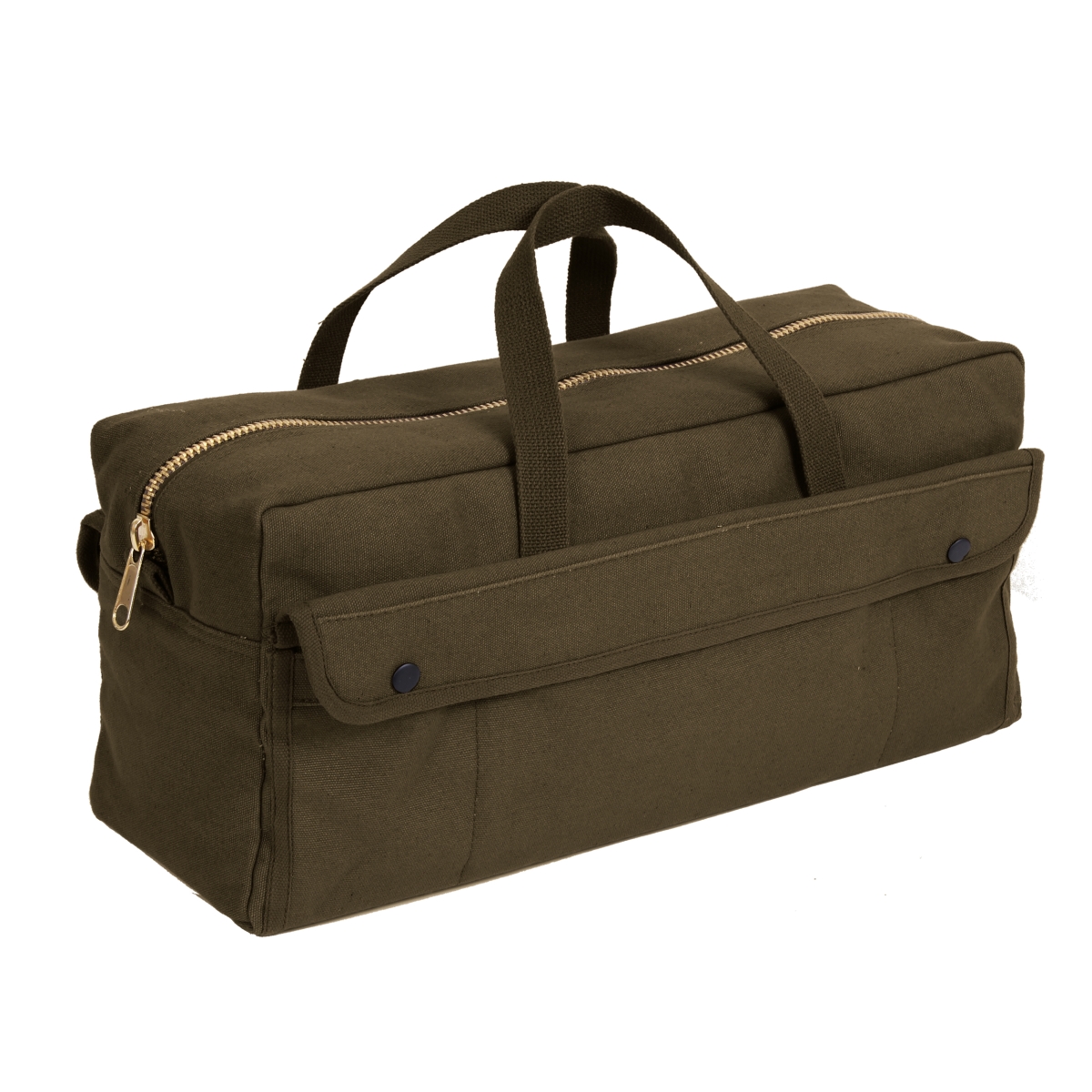 15117 Canvas Jumbo Tool Bag with Brass Zipper, Olive Drab