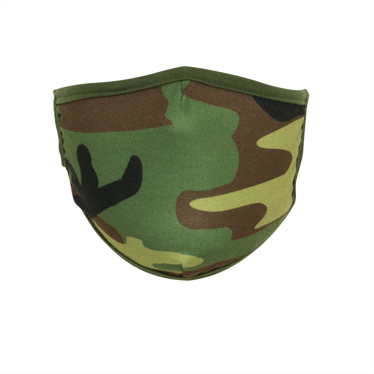 19808 Camo 3-Layer Polyester Face Mask, Woodland Camo - Small & Medium
