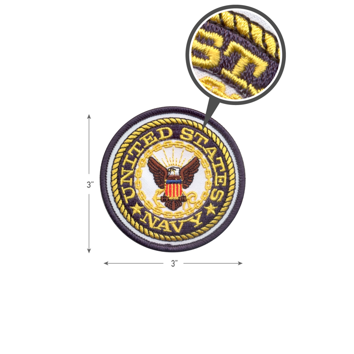 733 US Navy Blue & Yellow Round Patch