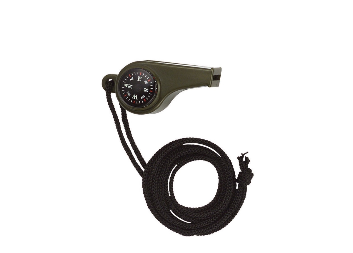 10947 3-1 Super Whistle with Compass & Thermometer, Olive Drab