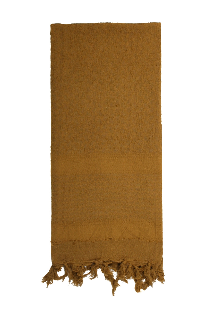 10030 Solid Color Shemagh Tactical Desert Keffiyeh Scarf, Coyote Brown