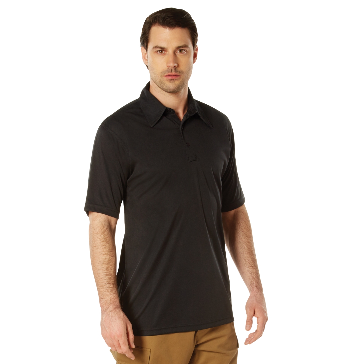 15451 Tactical Performance Polo Short Sleeve Shirt, Black - Large