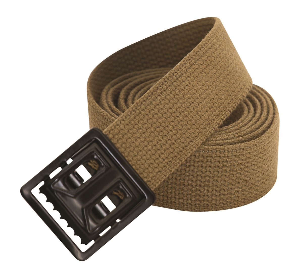19543 54 in. Military Web Belts with Open Face Buckle, Coyote Brown & Black