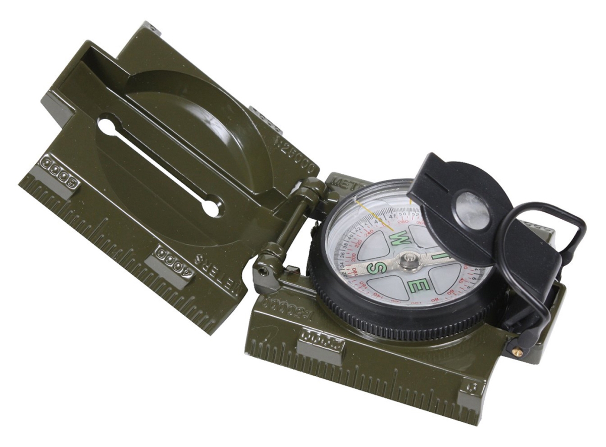 2851 Military Marching Compass with LED Light, Olive Drab