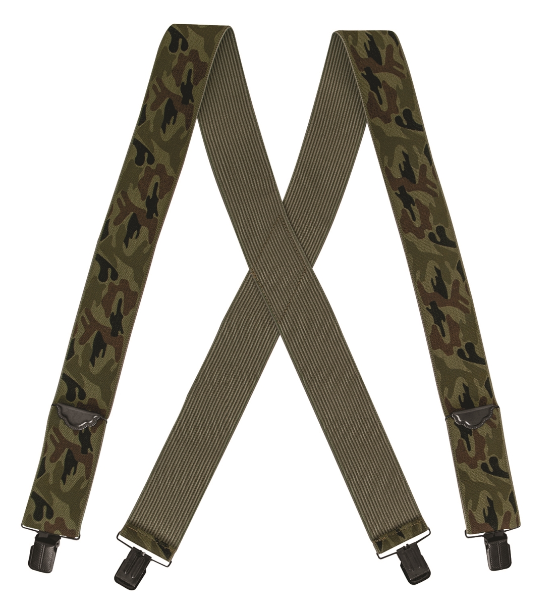 2920 Adjustable Elastic X-Back Pant Suspenders, Woodland Camo