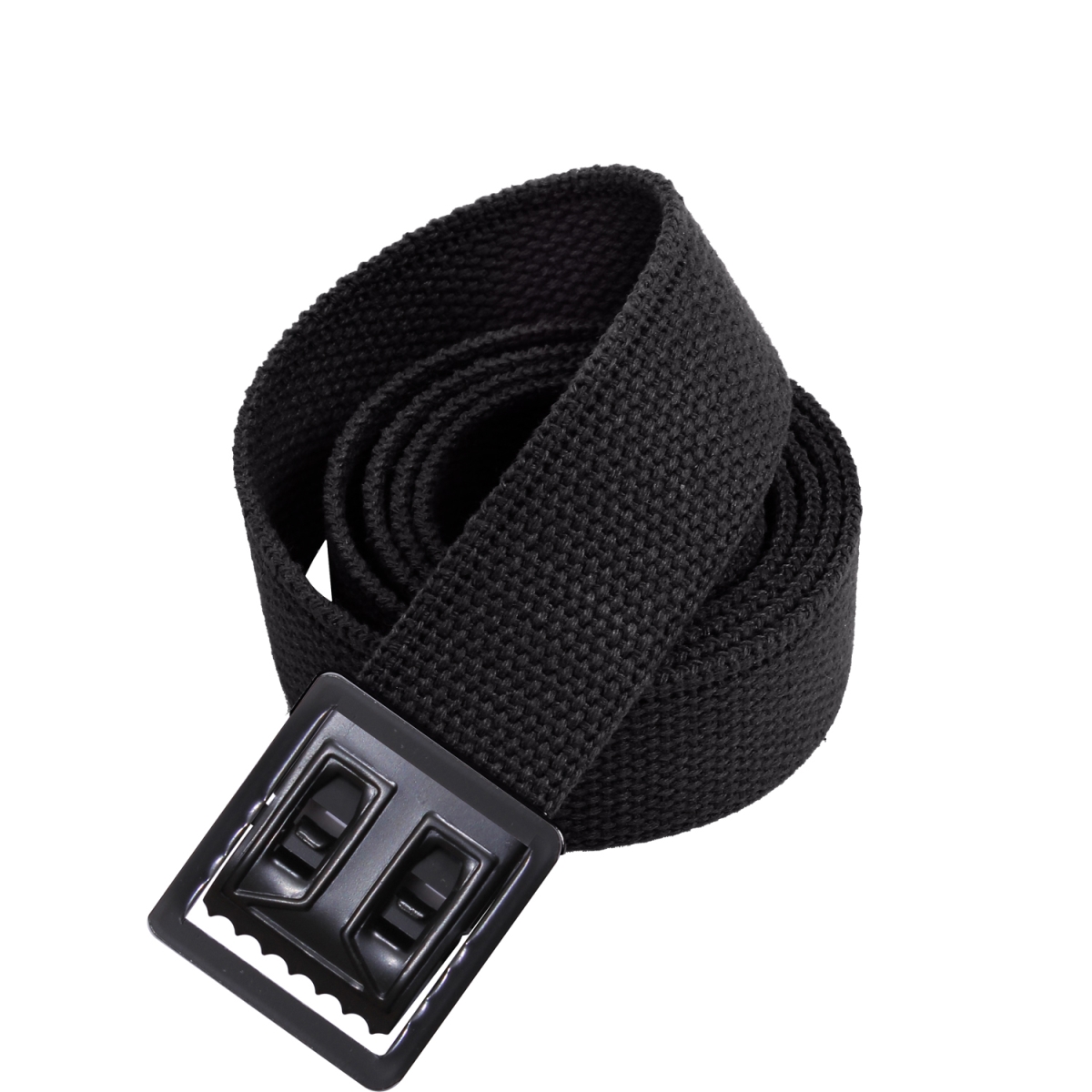 3053 Military Web Belts with Open Face Buckle, Black - 44 in. Length