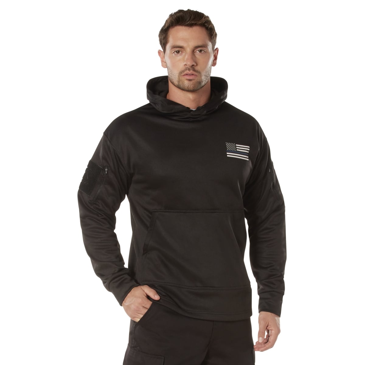19423 Honor & Respect Thin Blue Line Concealed Carry Hoodie, Black - Extra Large