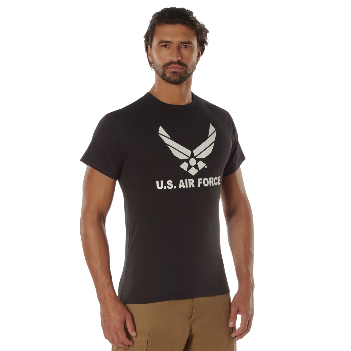 16403 US Air Force Emblem Short Sleeve T-Shirt, Black - Medium