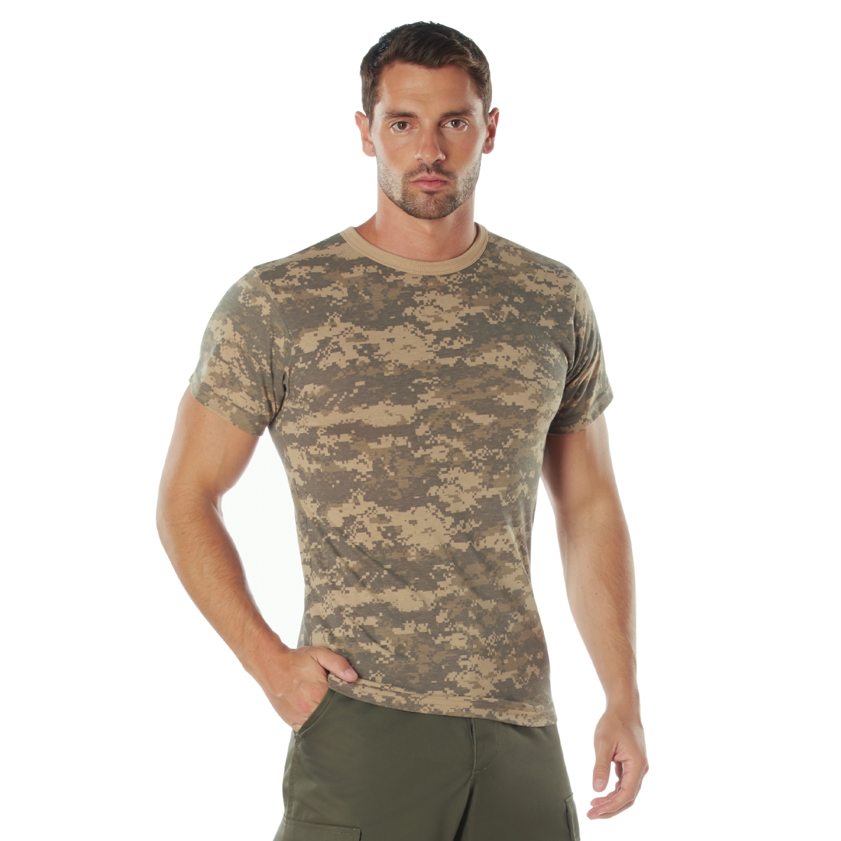 6561 Men Digital Camo Short Sleeve T-Shirt, ACU Digital Camo - Large