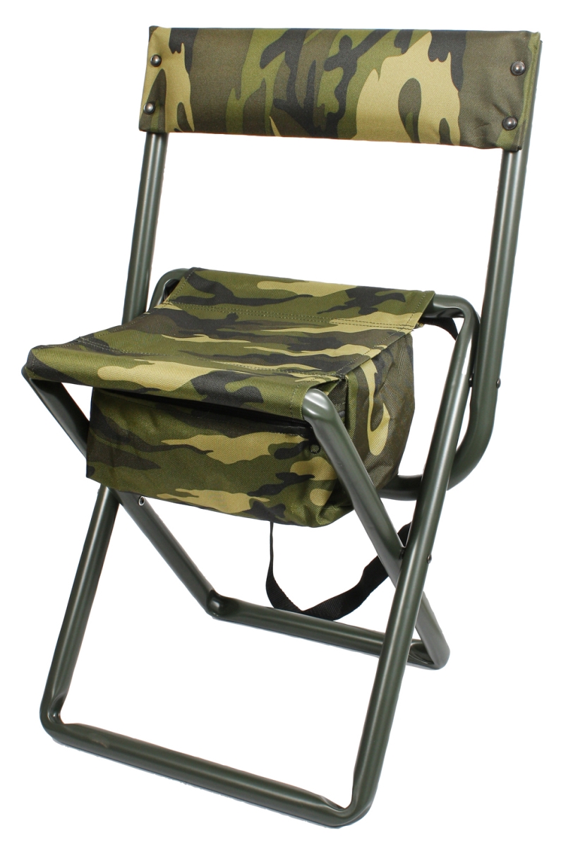 3523 Deluxe Folding Stool with Pouch, Woodland Camo