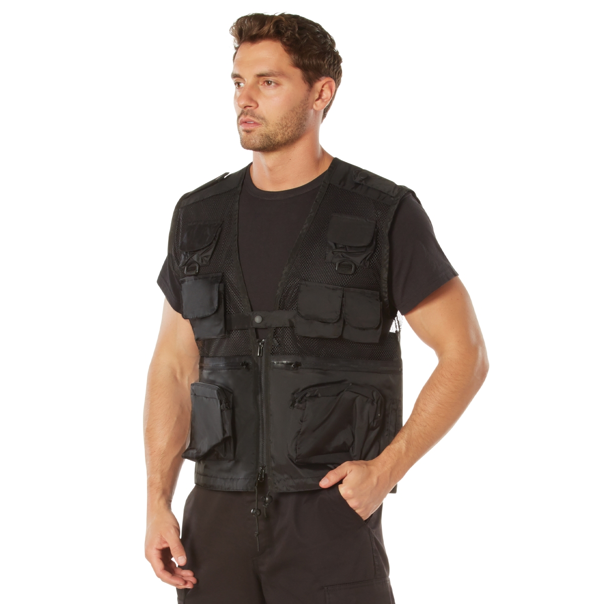 6671 Men Tactical Recon Vest, Brown - 3XL