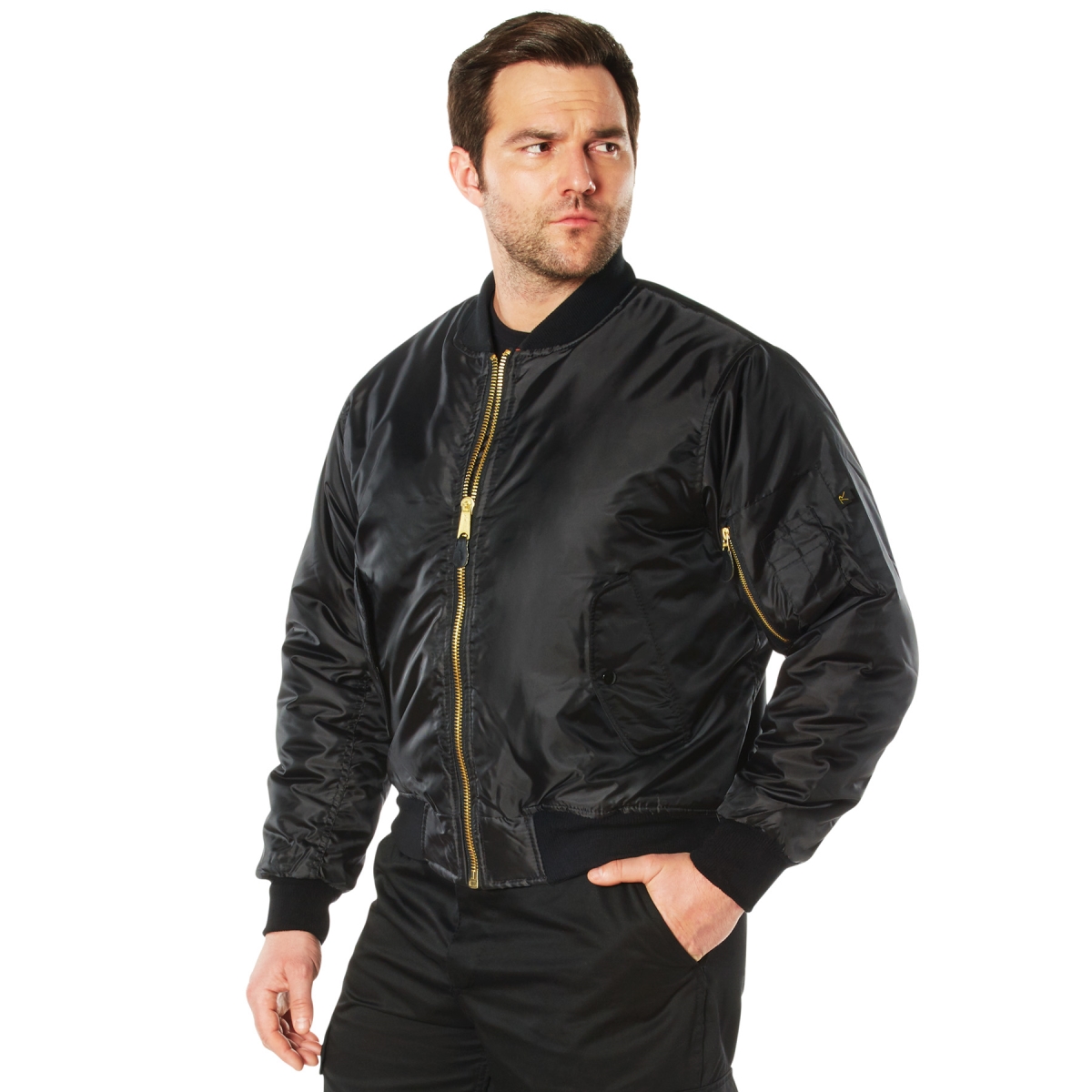 16162 Concealed Carry MA-1 Flight Jacket, Black - Medium