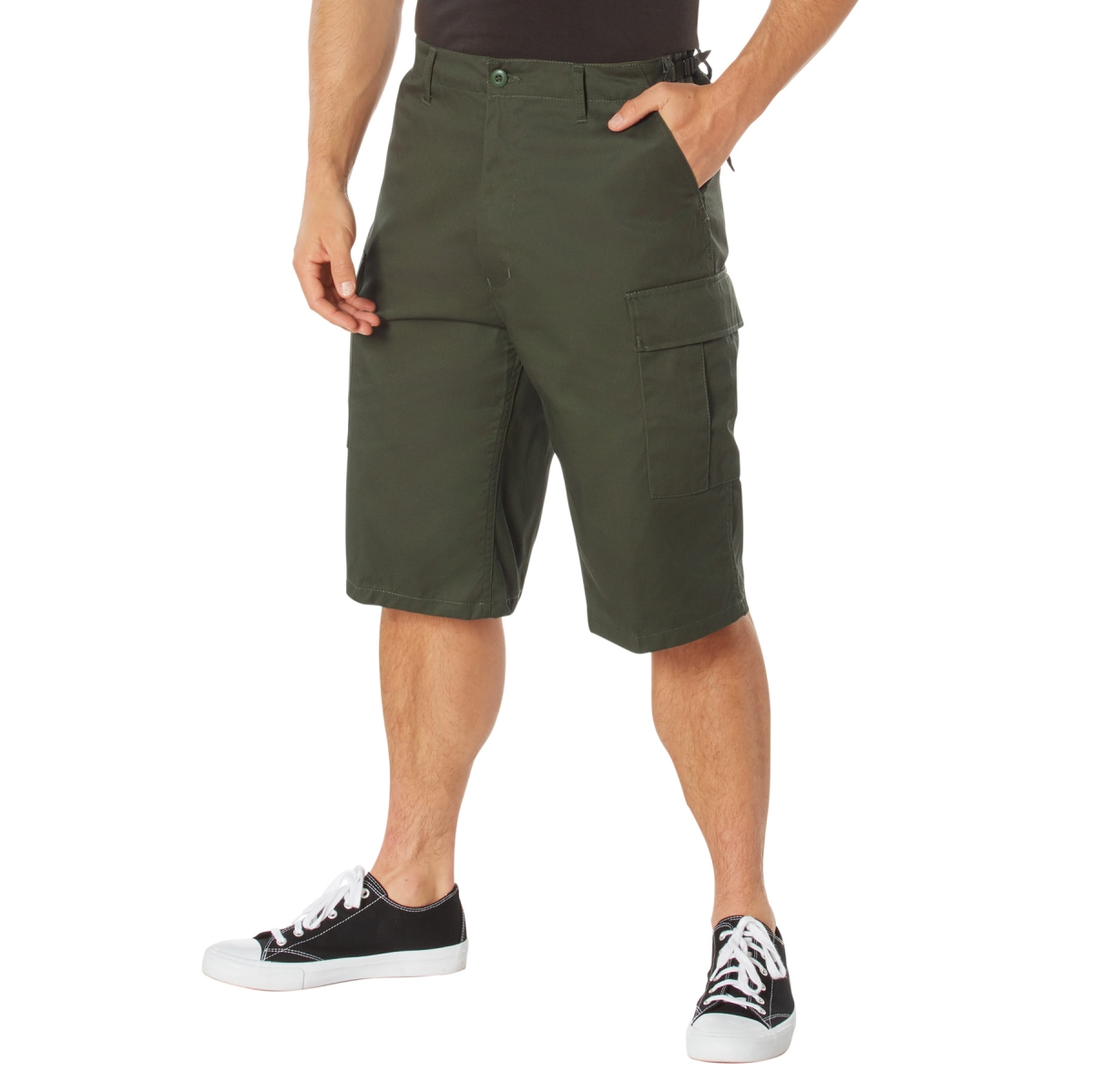9007 Men Long Length Battle Dress Uniform Shorts, Olive Drab - Medium