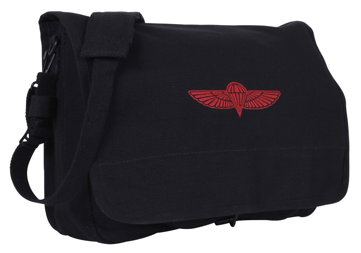 9326 Canvas Paratrooper Messenger Bag, Black