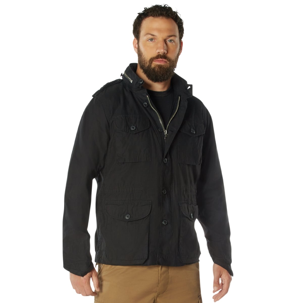 10192 Vintage Lightweight M-65 Field Jacket, Black - Large