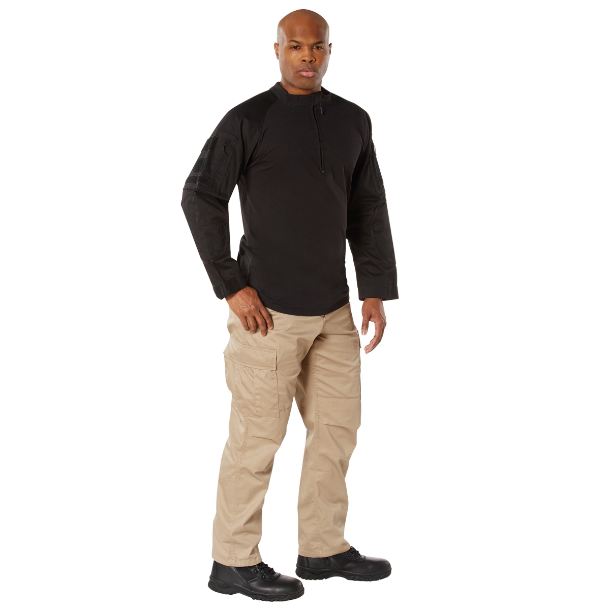 12670 Men 1 by 4 Zip Military Fire Retardant NYCO Combat Shirt - Medium